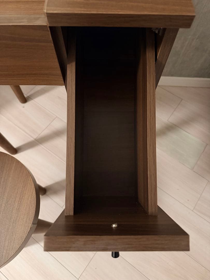 モダン木製ドレッサー（鏡付き）＋スツール セット