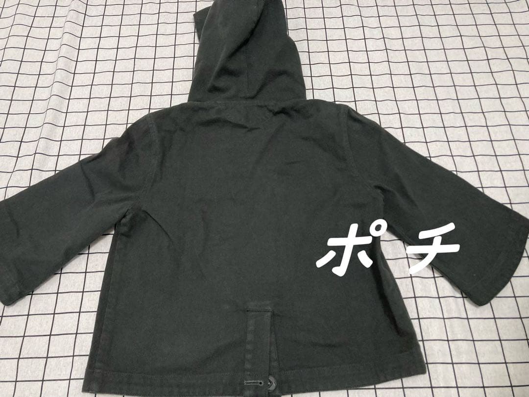 Coyseio フード付き黒フレア袖ジャケット