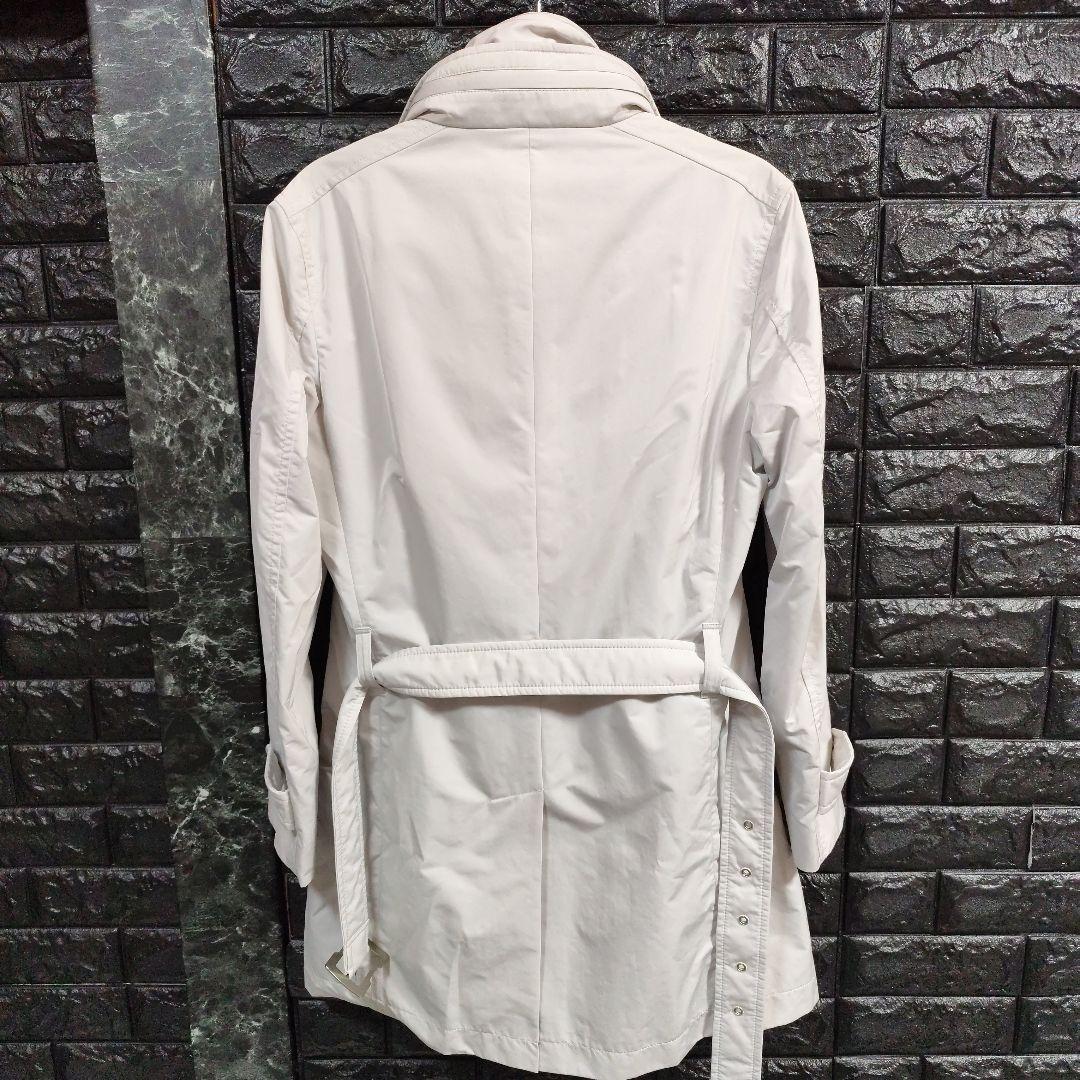 未使用品アルチザンホワイト ベルト付きトレンチコートライナ牛革襟ベスト３way