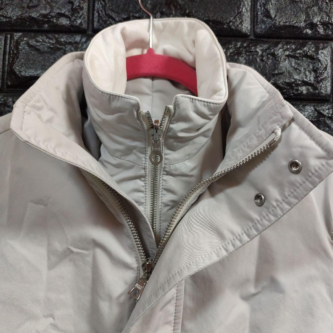 未使用品アルチザンホワイト ベルト付きトレンチコートライナ牛革襟ベスト３way