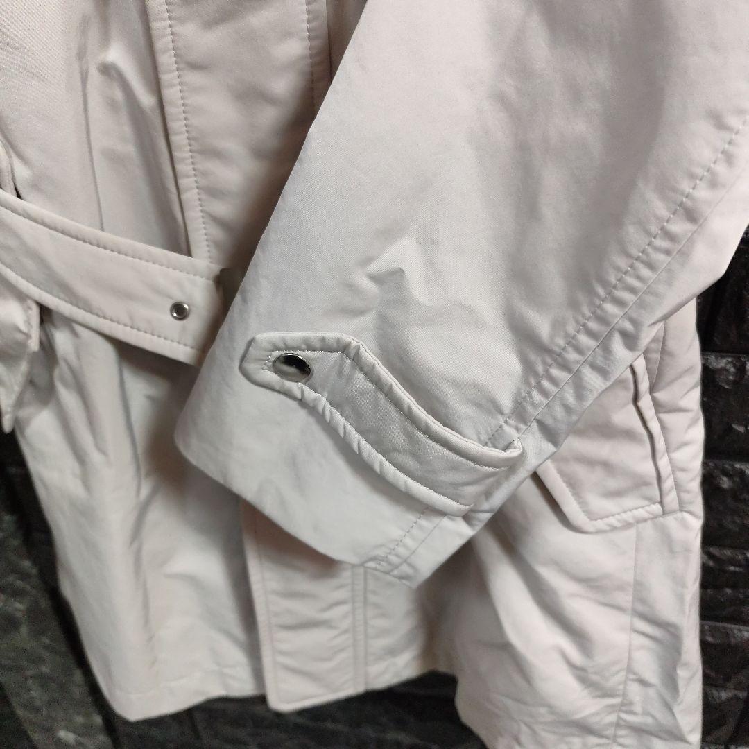 未使用品アルチザンホワイト ベルト付きトレンチコートライナ牛革襟ベスト３way
