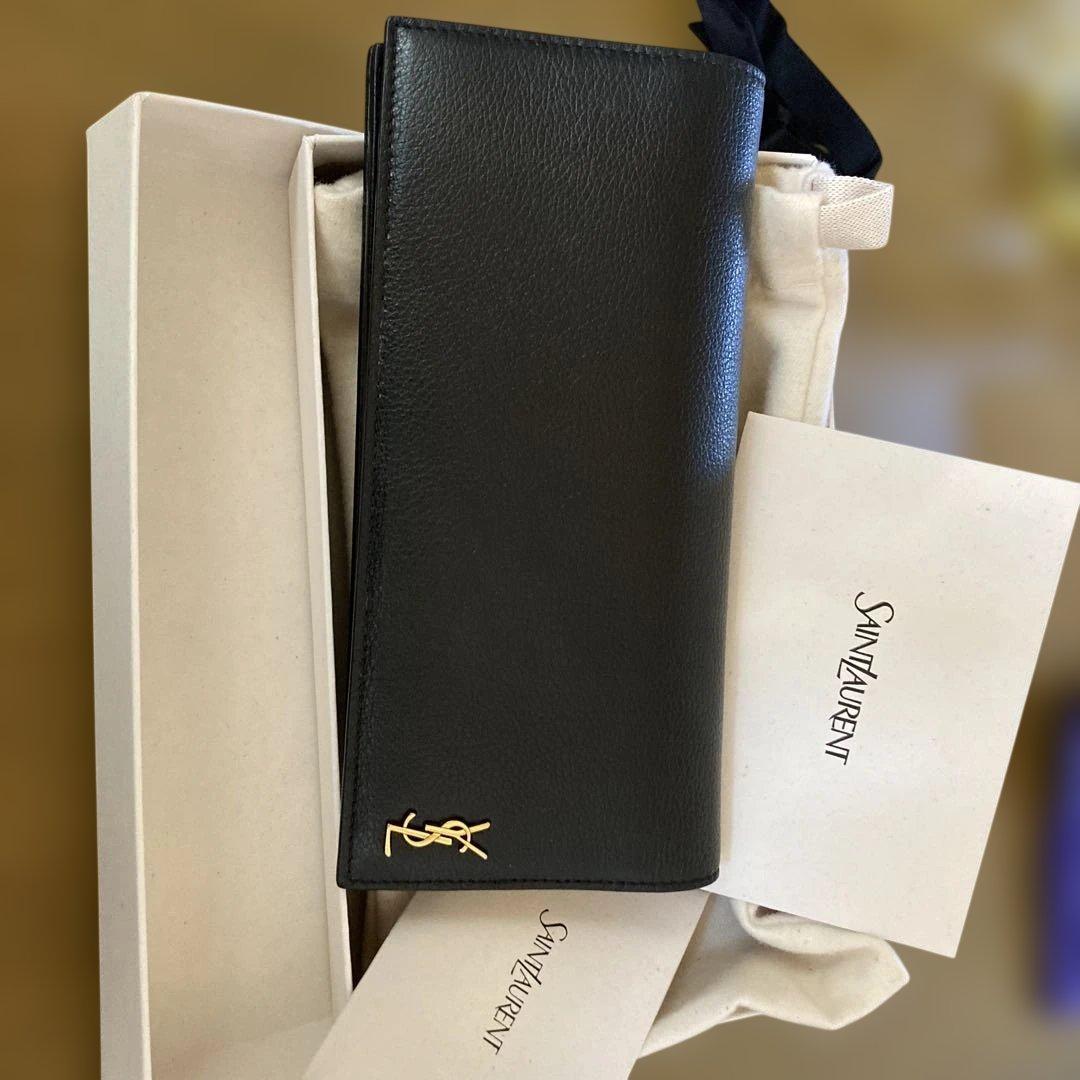 SAINT LAURENT タイニーモノグラムウォレット　ブラックレザー 長財布