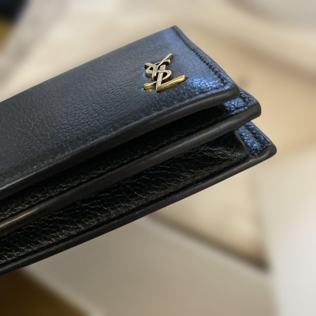 SAINT LAURENT タイニーモノグラムウォレット　ブラックレザー 長財布