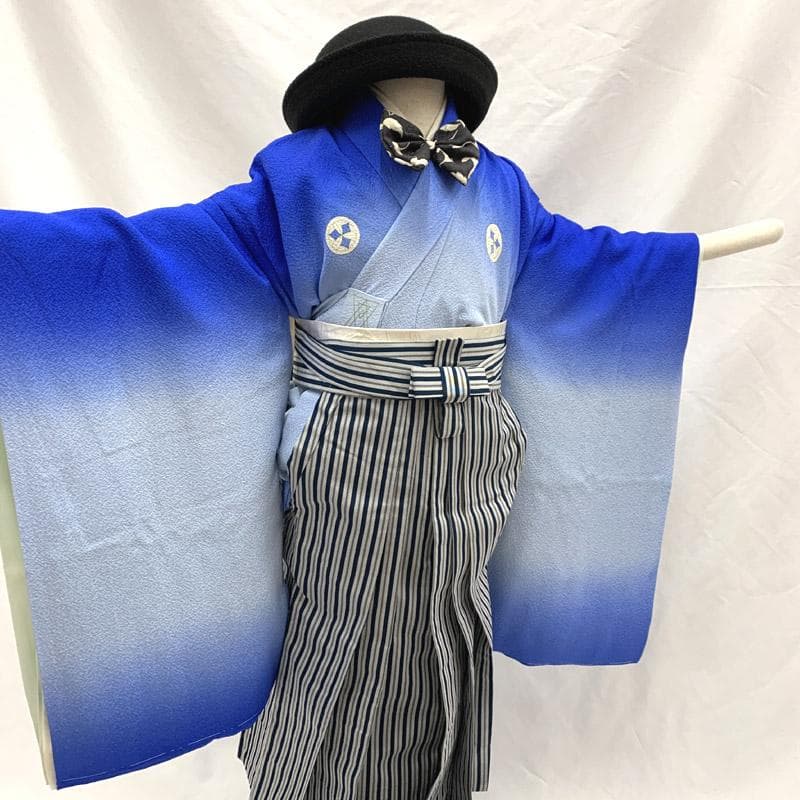 511ab1■七五三 お宮参り 五歳 男児 着物&長襦袢&袴&角帯■状態良好