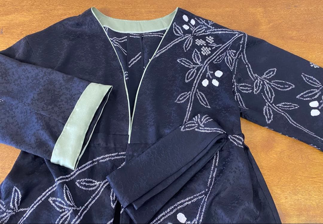 3257 着物　リメイク　羽織ワンピース型