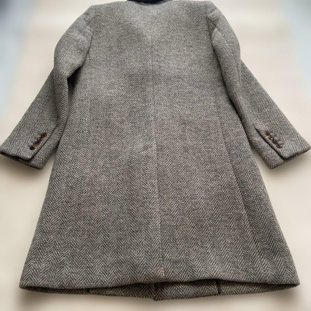 美品 マーガレットハウエル チェスターコート ヘリンボーン　チェック　ロング丈