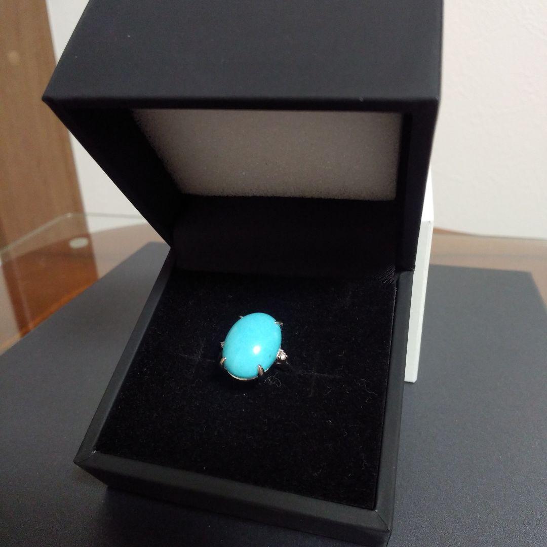 GSTV 純プラチナ スリーピングビューティーターコイズ H&Cダイヤ リング