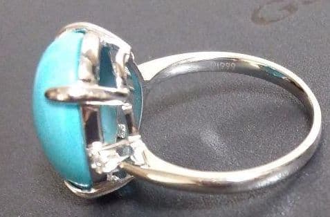 GSTV 純プラチナ スリーピングビューティーターコイズ H&Cダイヤ リング