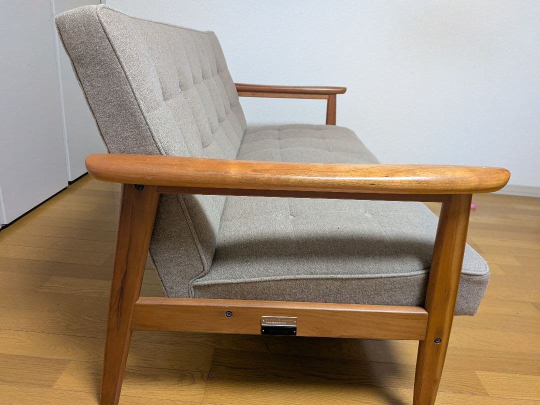 福岡　カリモク 60Kチェア 2シーターフラノベージュ