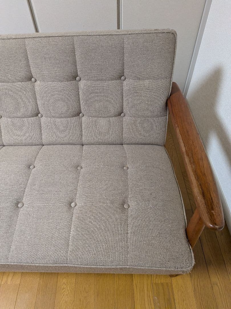 福岡　カリモク 60Kチェア 2シーターフラノベージュ