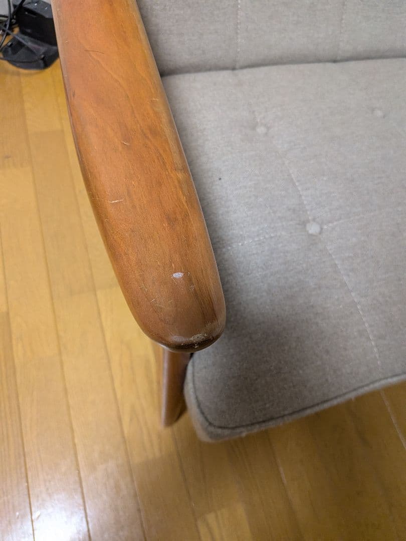 福岡　カリモク 60Kチェア 2シーターフラノベージュ