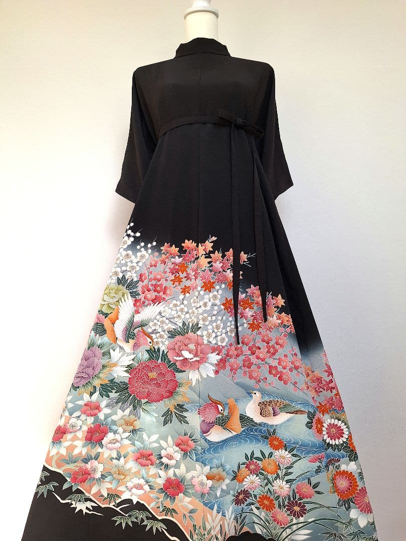 着物リメイクワンピース3627