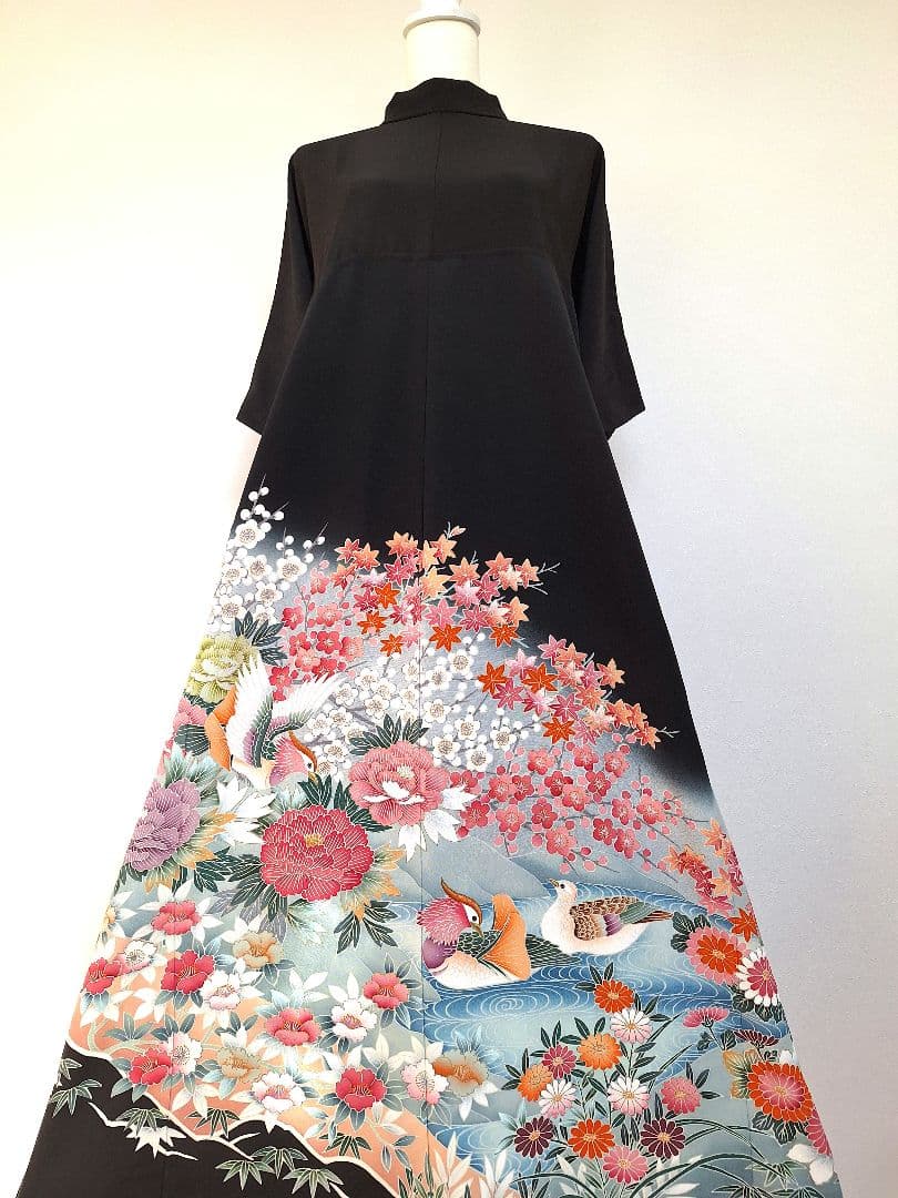 着物リメイクワンピース3627