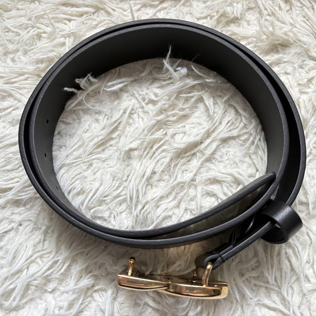 未使用/DOLCE&GABBANA/DGロゴデカベルト/ブラック/メンズ／レザー