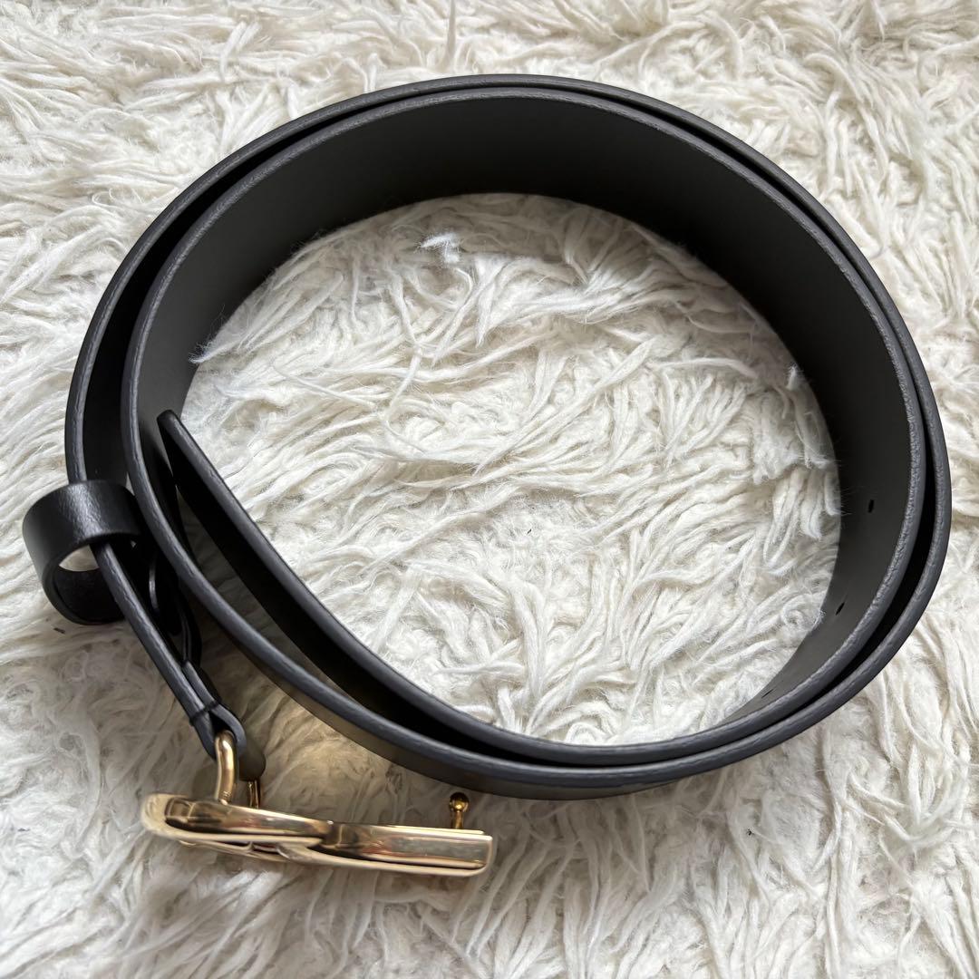 未使用/DOLCE&GABBANA/DGロゴデカベルト/ブラック/メンズ／レザー