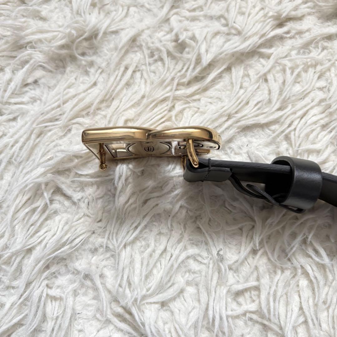 未使用/DOLCE&GABBANA/DGロゴデカベルト/ブラック/メンズ／レザー