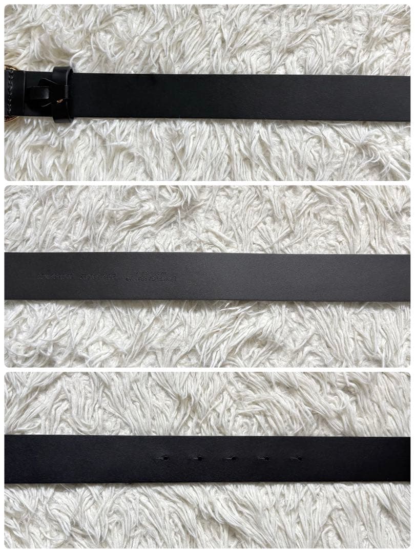 未使用/DOLCE&GABBANA/DGロゴデカベルト/ブラック/メンズ／レザー