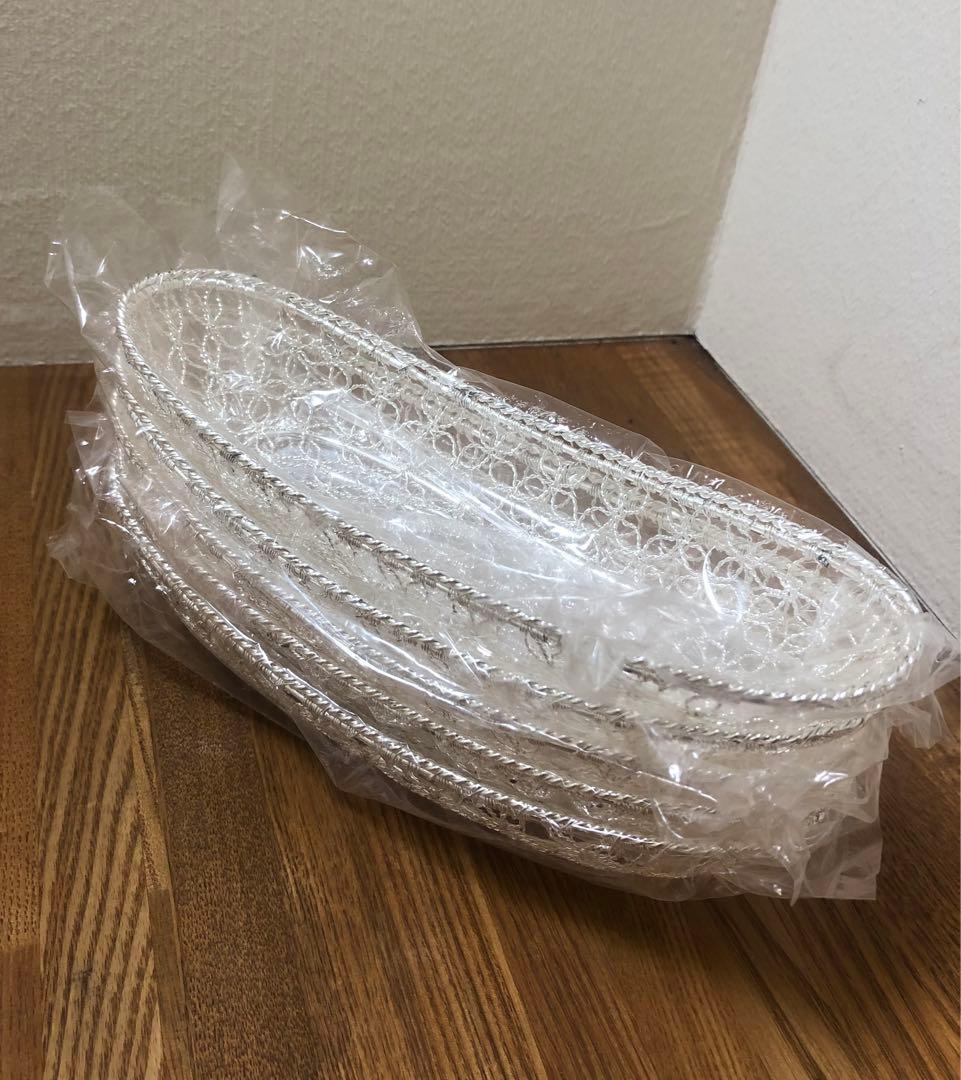 銀座和光　銀細工 おしぼりトレイ 5個セット