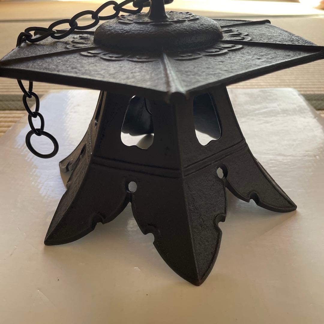 レトロ　南部鉄器　風鈴　六角　大型　未使用