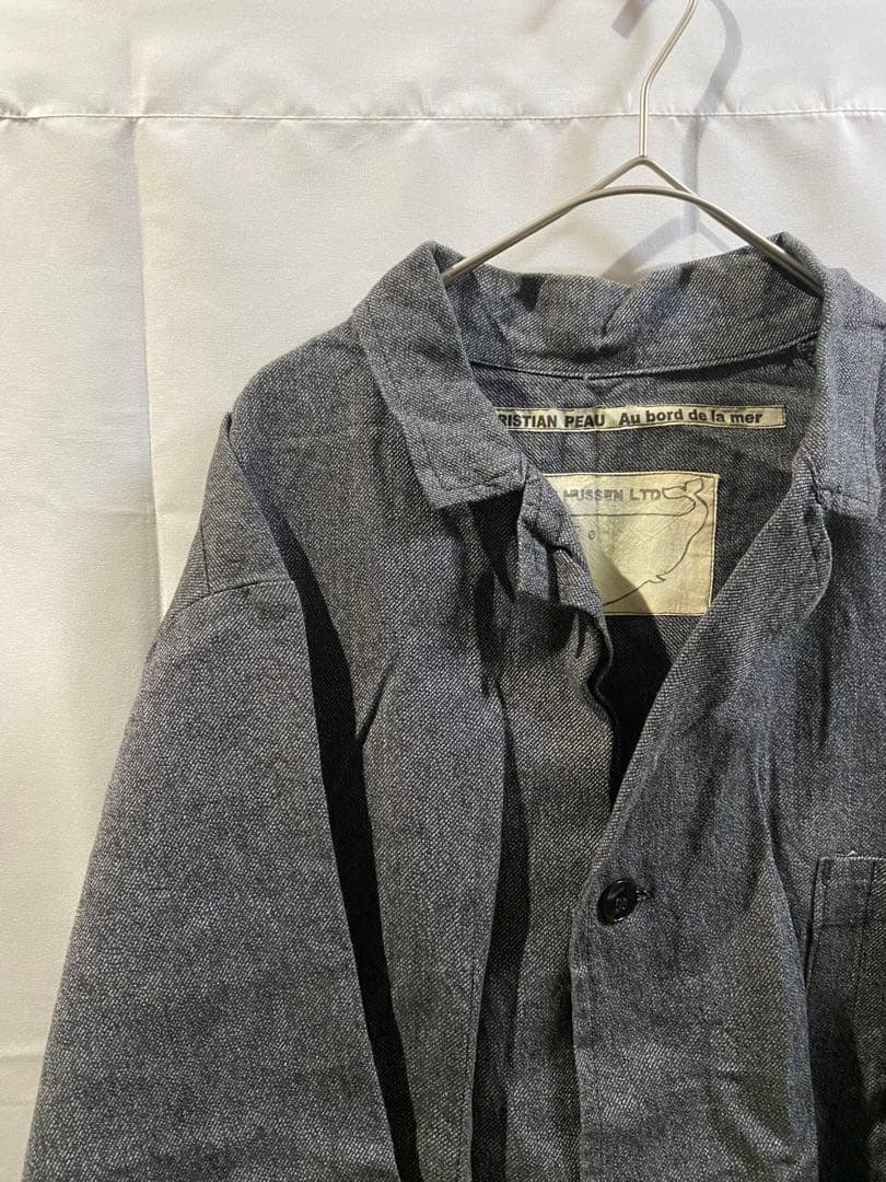 christian peau ブラックシャンブレー コート クリスチャンポー