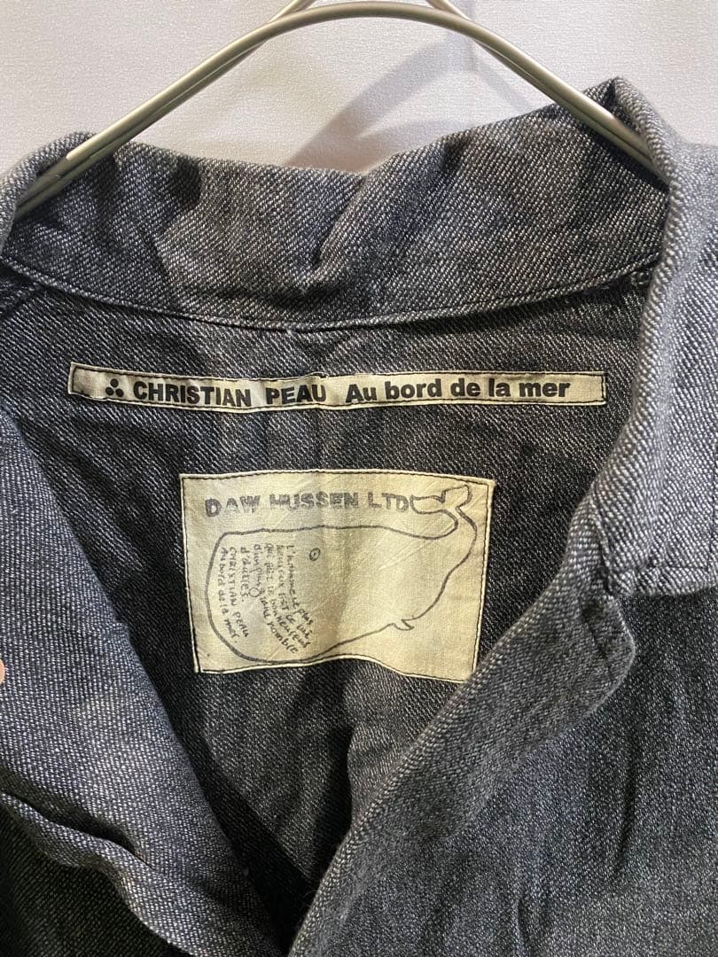 christian peau ブラックシャンブレー コート クリスチャンポー