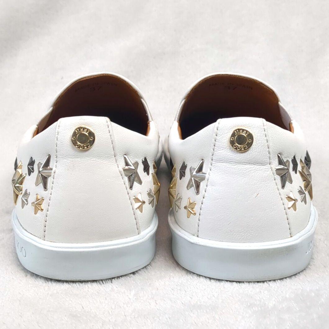 JIMMY CHOO ジミーチュウ スニーカー スタッズ レザー ホワイト 37