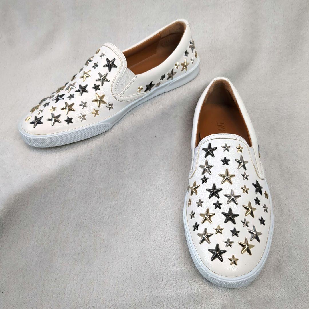 JIMMY CHOO ジミーチュウ スニーカー スタッズ レザー ホワイト 37