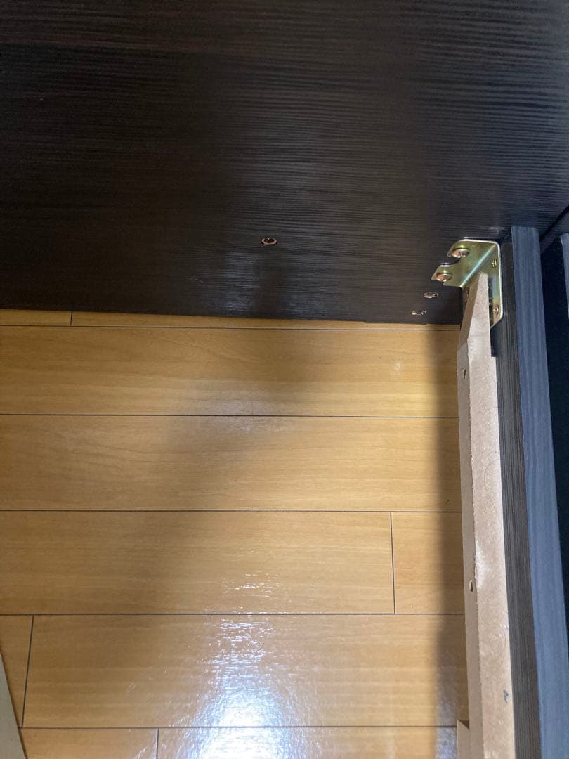 ①マナベインテリアハーツ　シングルベッドフレーム 木製スラット ダークブラウン