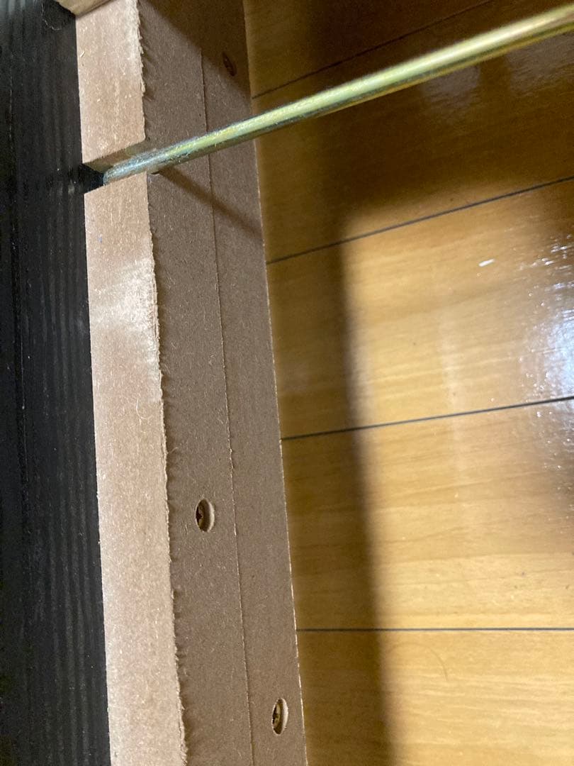 ①マナベインテリアハーツ　シングルベッドフレーム 木製スラット ダークブラウン