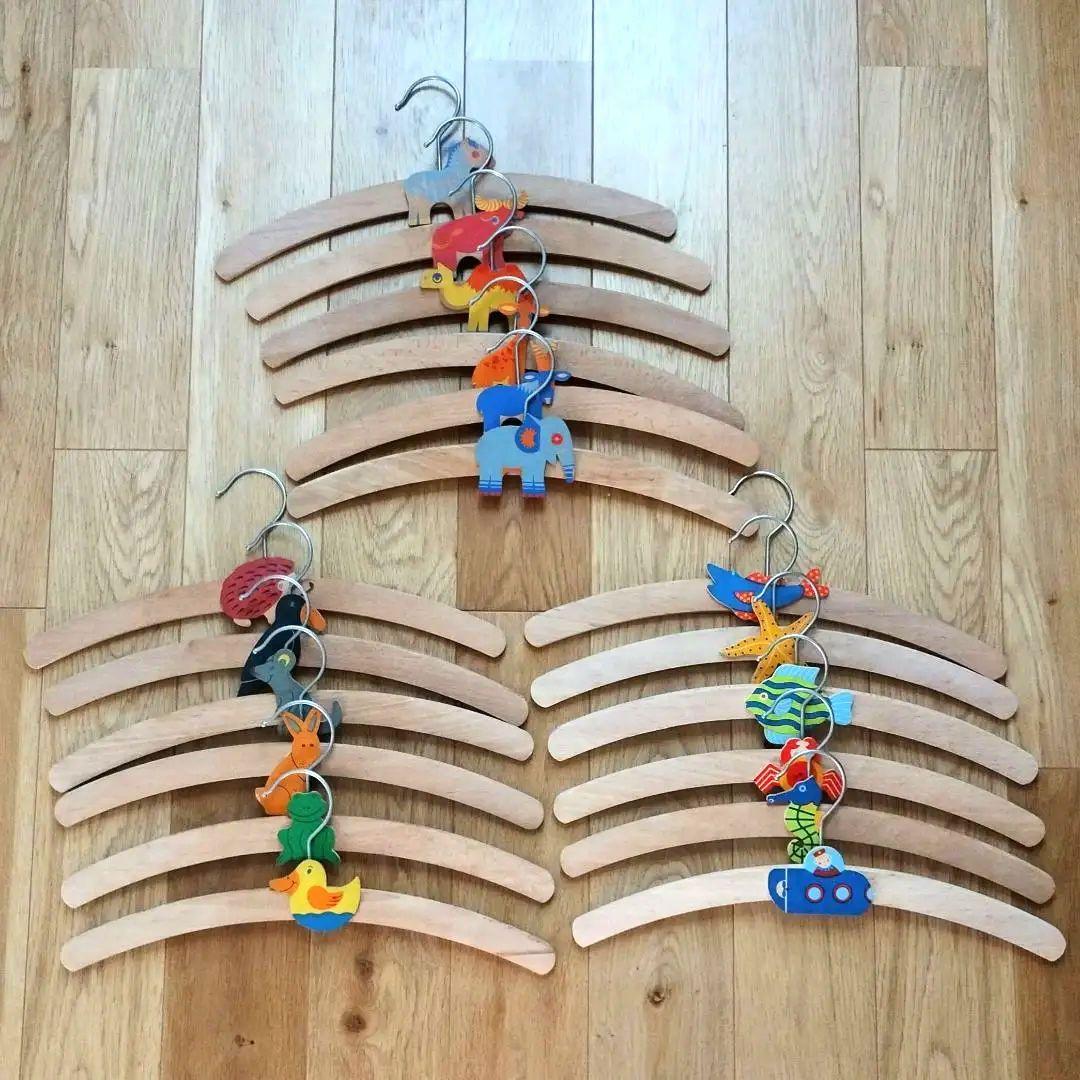 ドイツ ヘラー社 木製ハンガー18本セット ZOO 小さな仲間たち 海