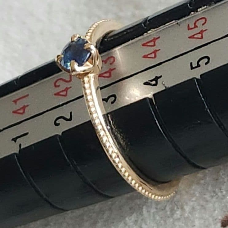 サファイア♡3号【アガット】K10 ゴールド ミル 誕生石 カラーストーンリング