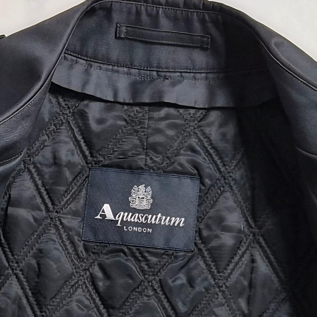 【美品】アクアスキュータム トレンチコート キルティングライナー 36 黒