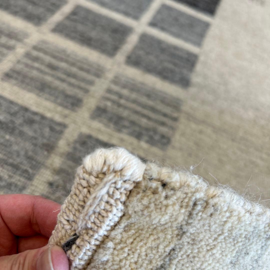 新品☆インドギャべ シンプルデザイン ロリバフ 手織絨毯 140×200cm