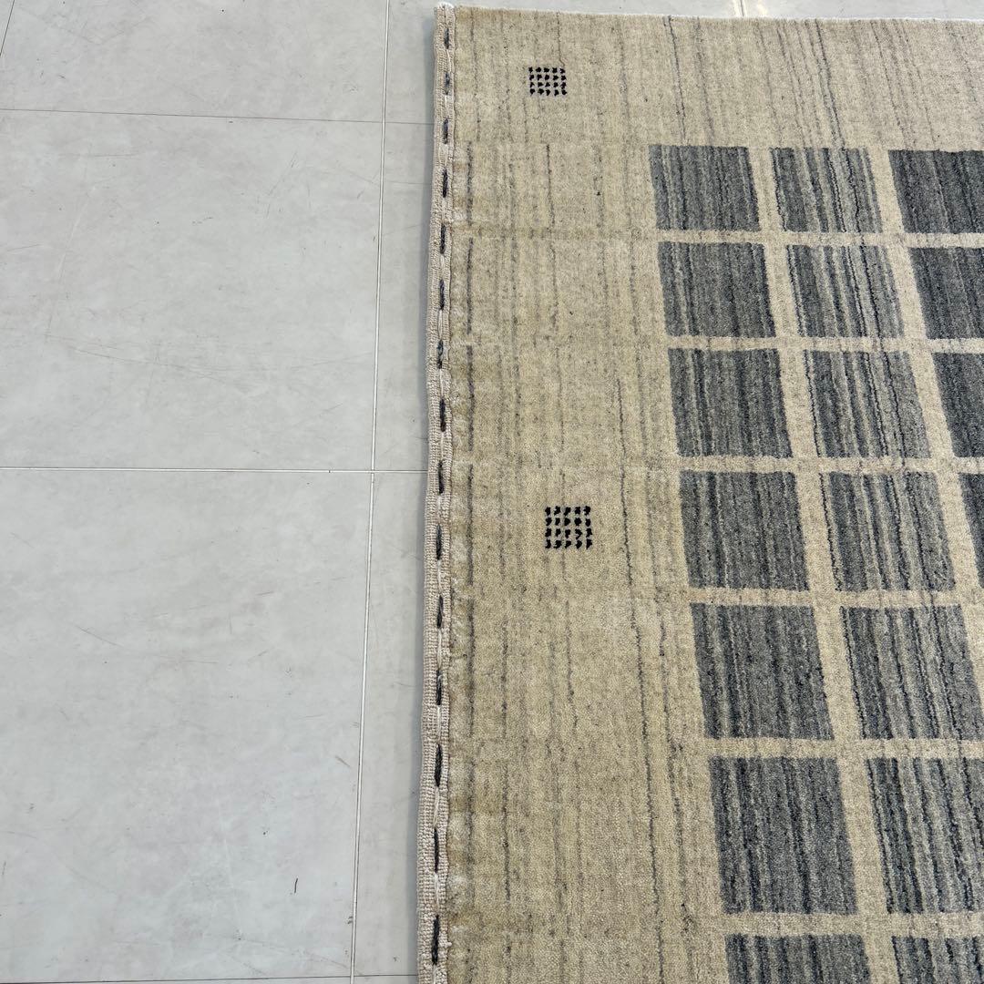 新品☆インドギャべ シンプルデザイン ロリバフ 手織絨毯 140×200cm