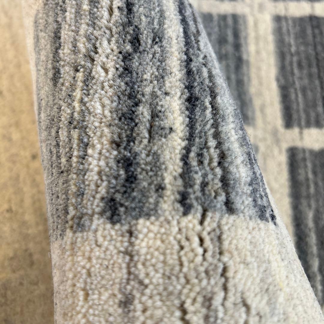 新品☆インドギャべ シンプルデザイン ロリバフ 手織絨毯 140×200cm