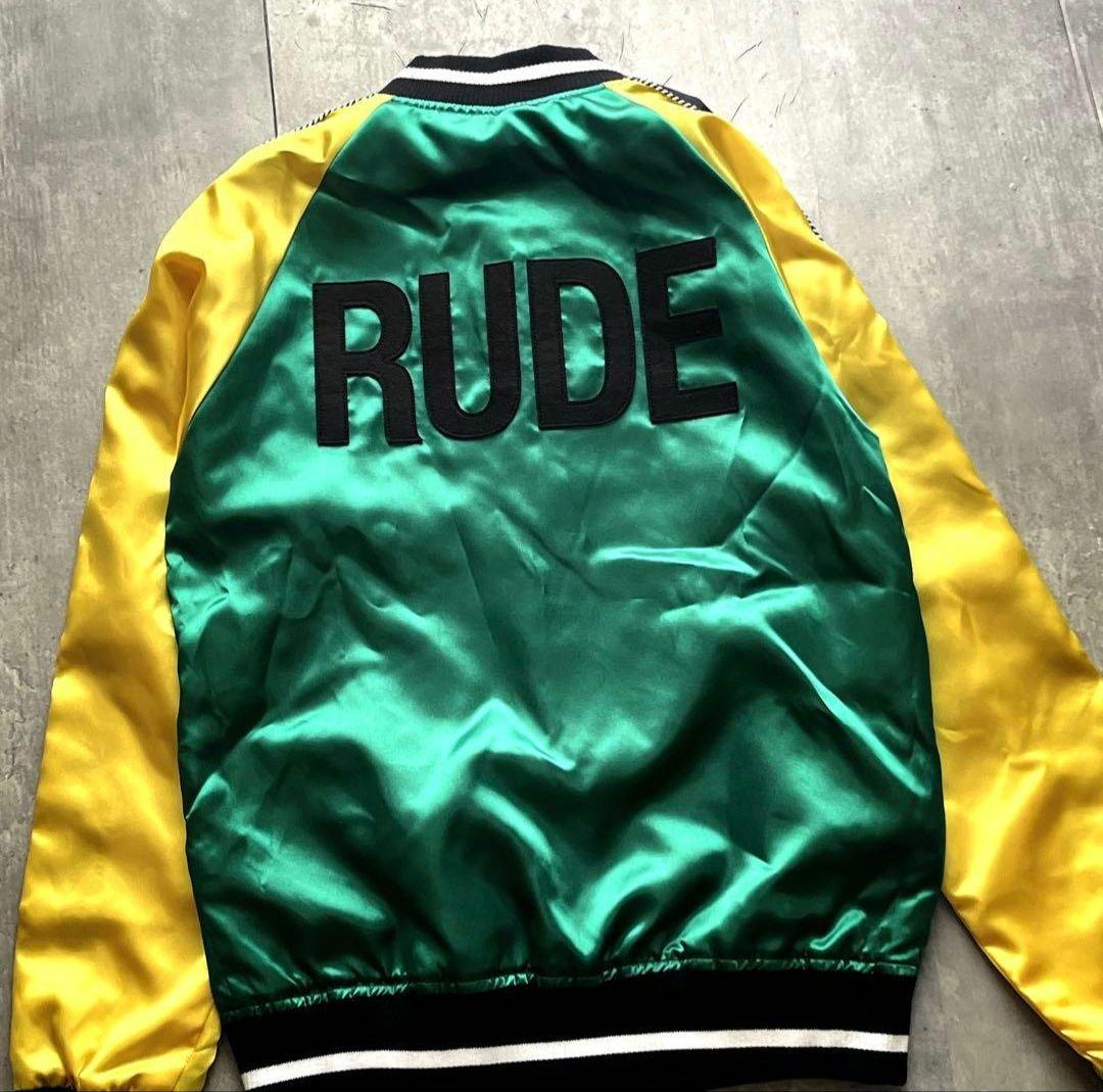 サテン　マルチカラー　女神　ルードギャラリー　リバーシブル　スカジャン　バイカー