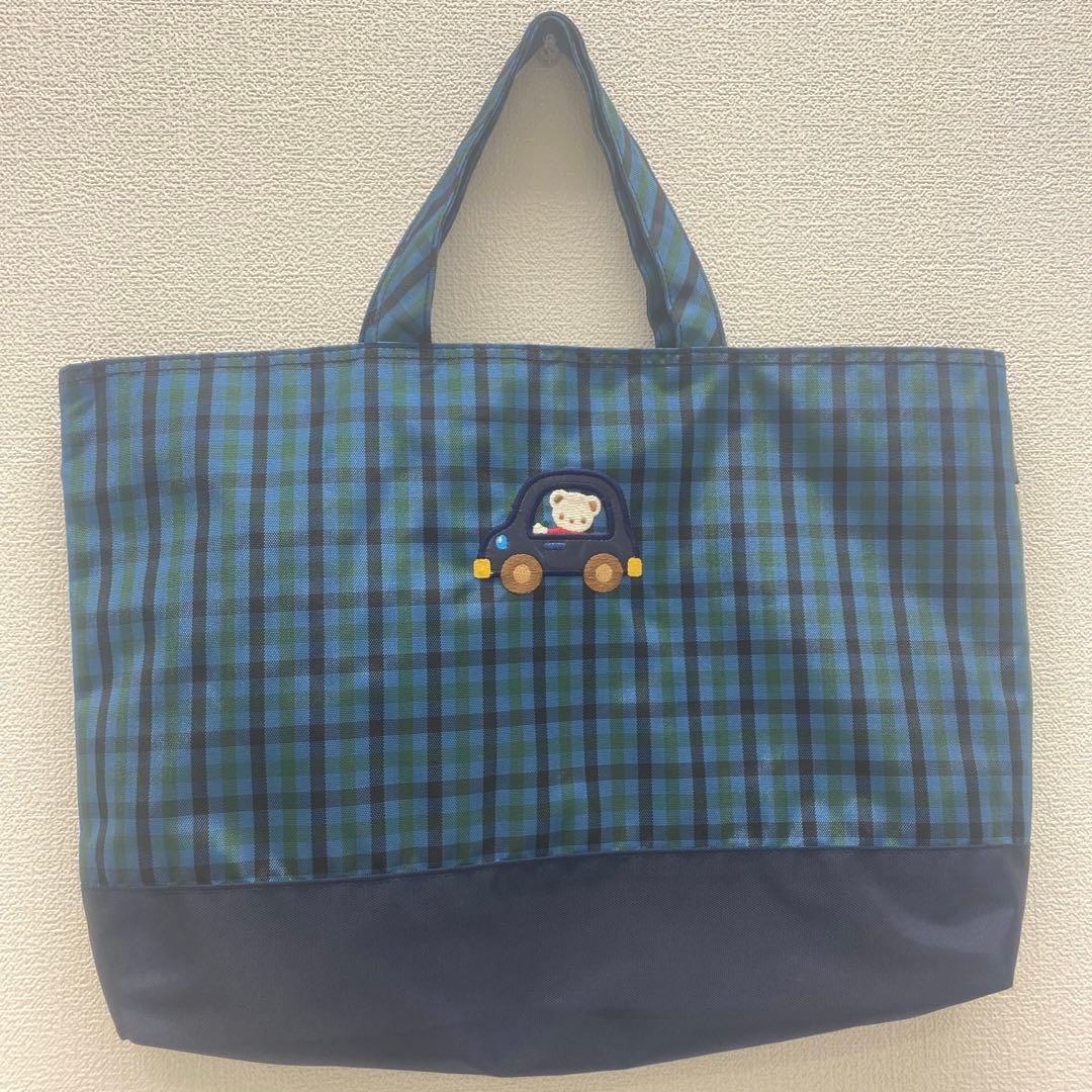 美品✨Familia ファミリア　レッスンバッグ　ナイロン　ブルー系　入園グッズ