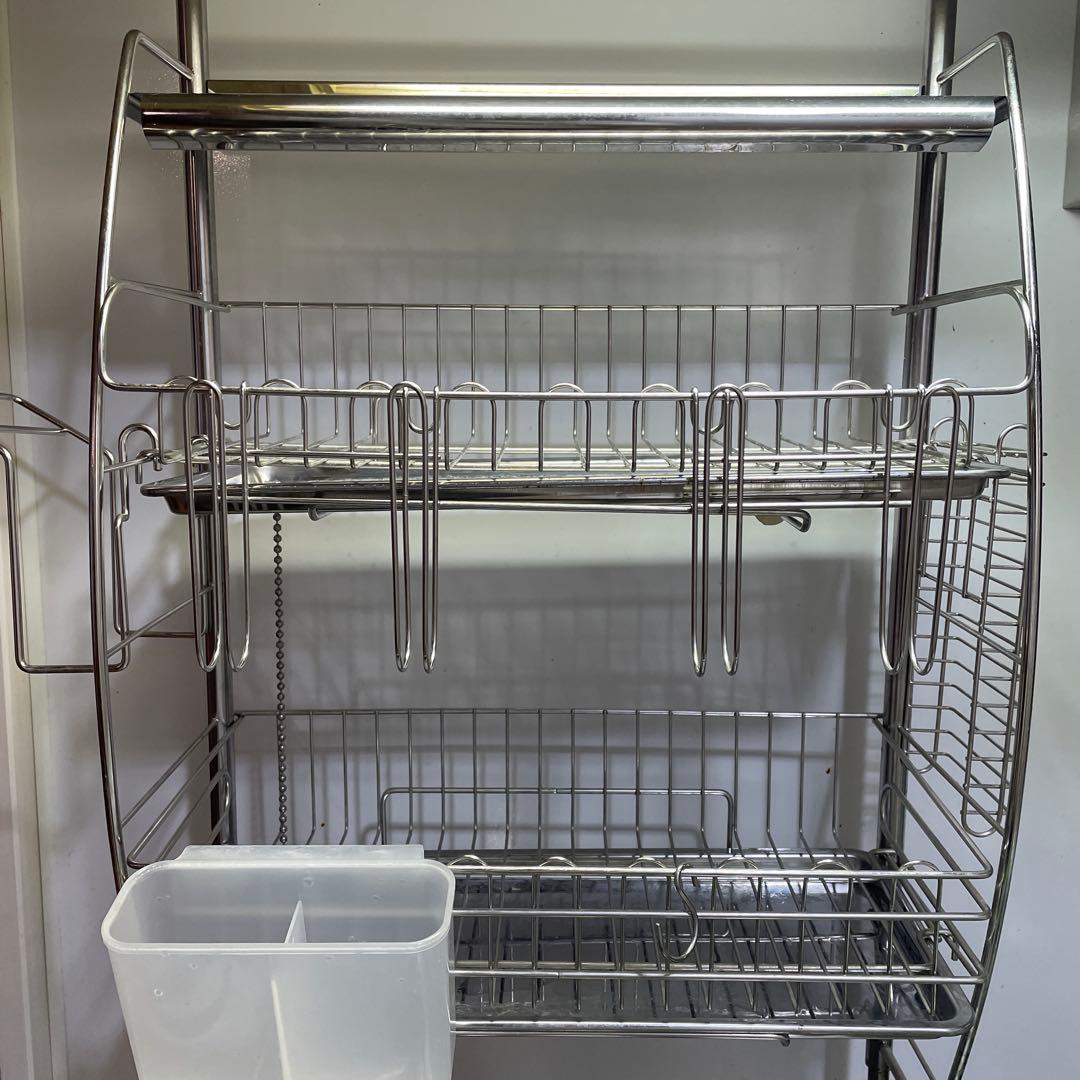 ステンレス製二段食器ラック