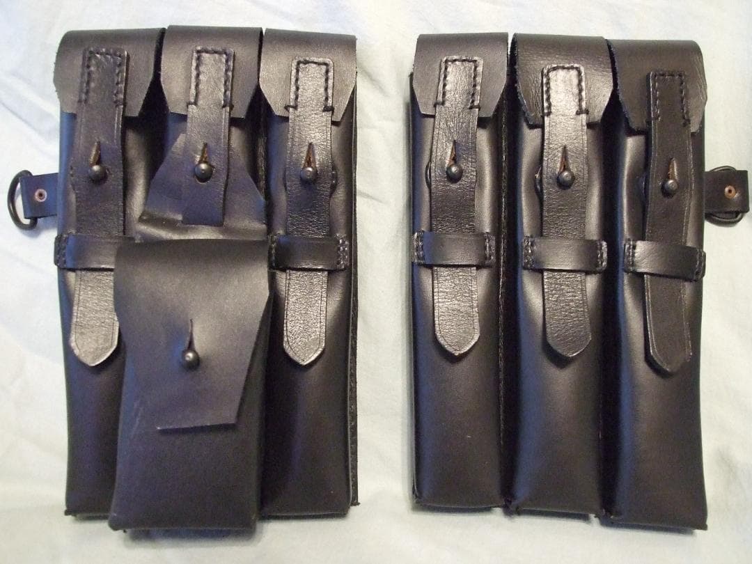 MP40用　黒革マガジンケース+キングアームズ製マガジン４本 ww2 ドイツ軍