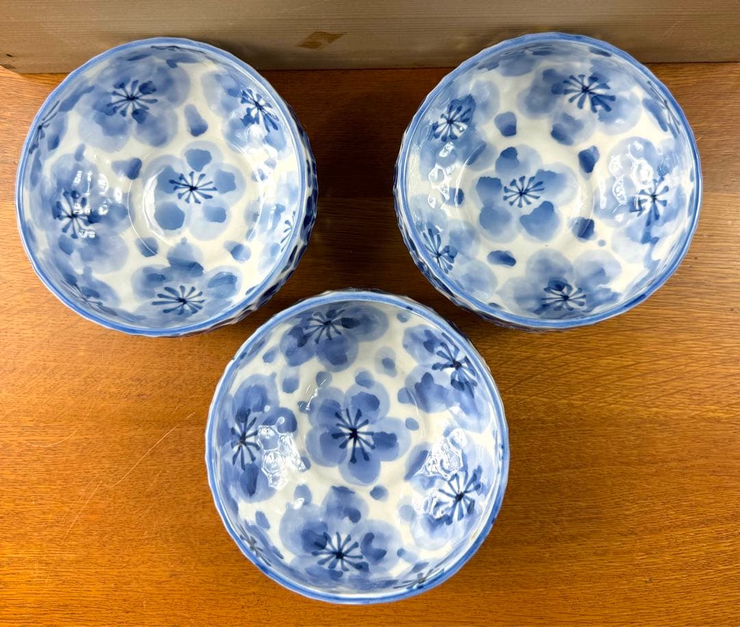 220 波佐見焼　林九郎窯　小鉢揃五客組　未使用品　長期保管　共箱