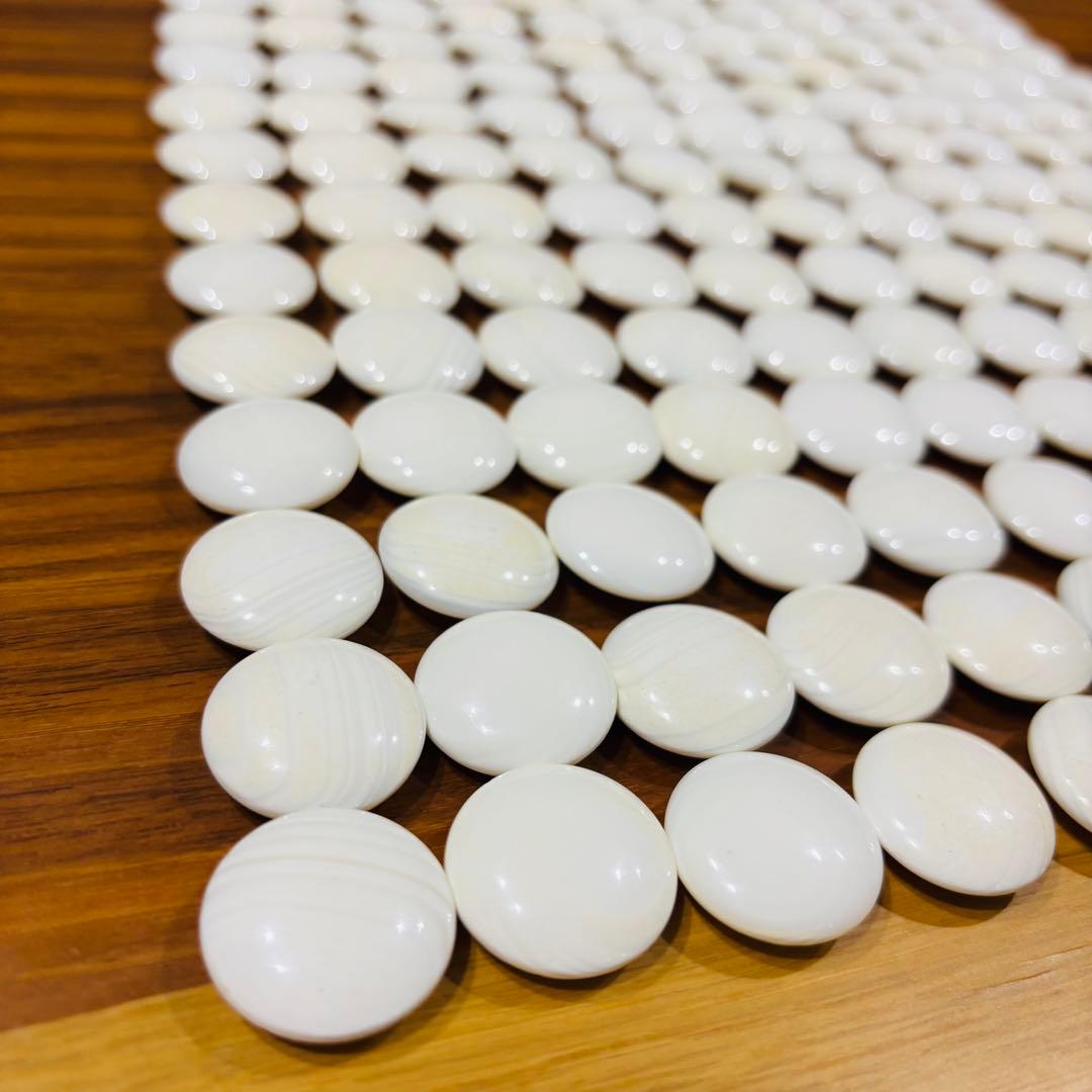 囲碁　碁石　雪印　蛤碁石　那智黒　ケース付き　洗浄済み　ハマグリ180