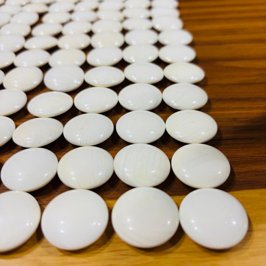 囲碁　碁石　雪印　蛤碁石　那智黒　ケース付き　洗浄済み　ハマグリ180