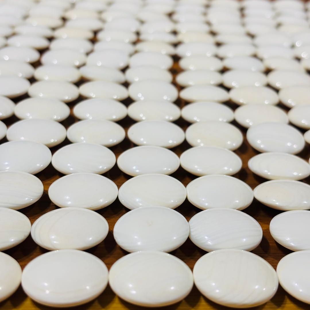 囲碁　碁石　雪印　蛤碁石　那智黒　ケース付き　洗浄済み　ハマグリ180