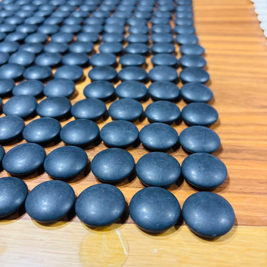 囲碁　碁石　雪印　蛤碁石　那智黒　ケース付き　洗浄済み　ハマグリ180