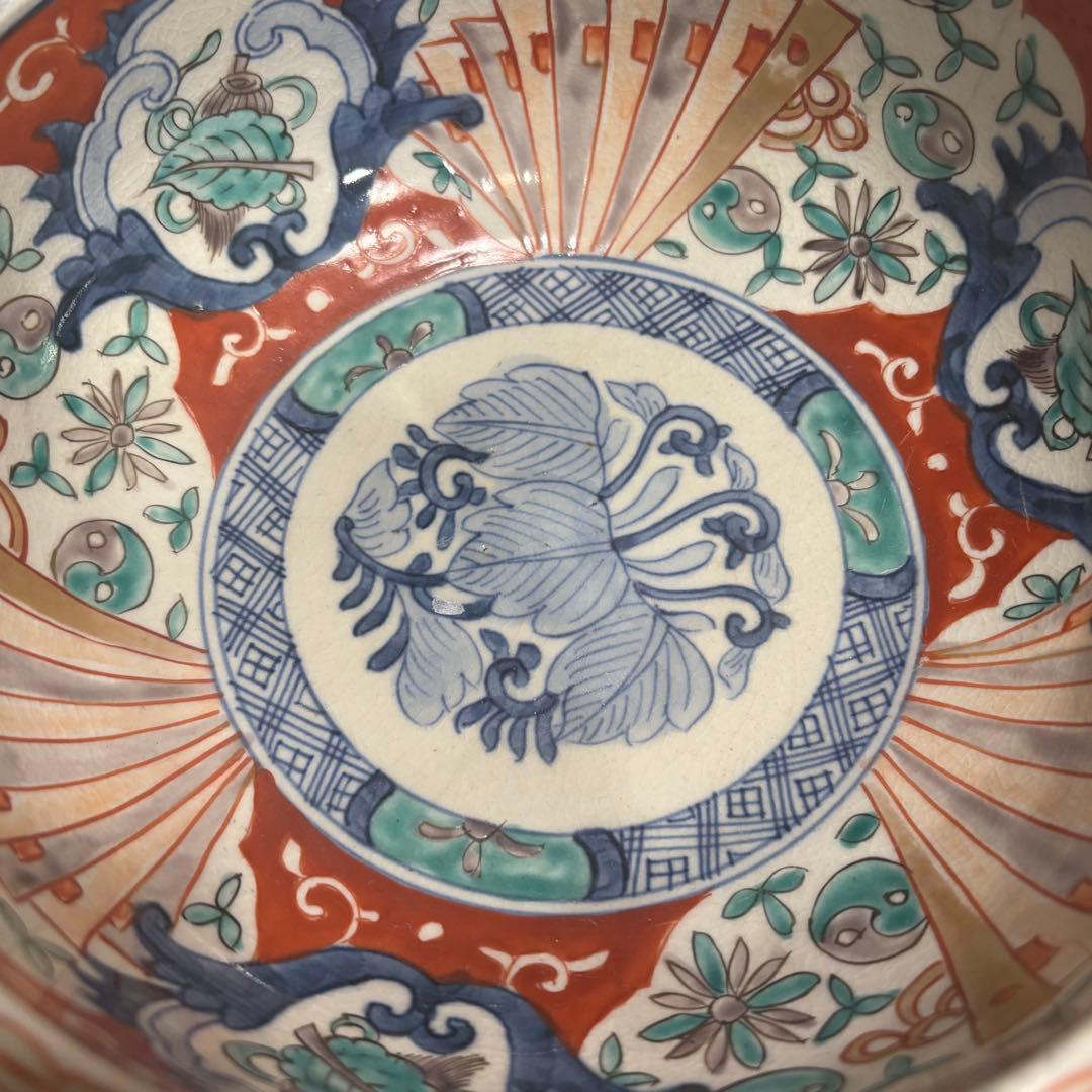 江戸時代　古伊万里　赤絵　三つ重ね　どんぶり