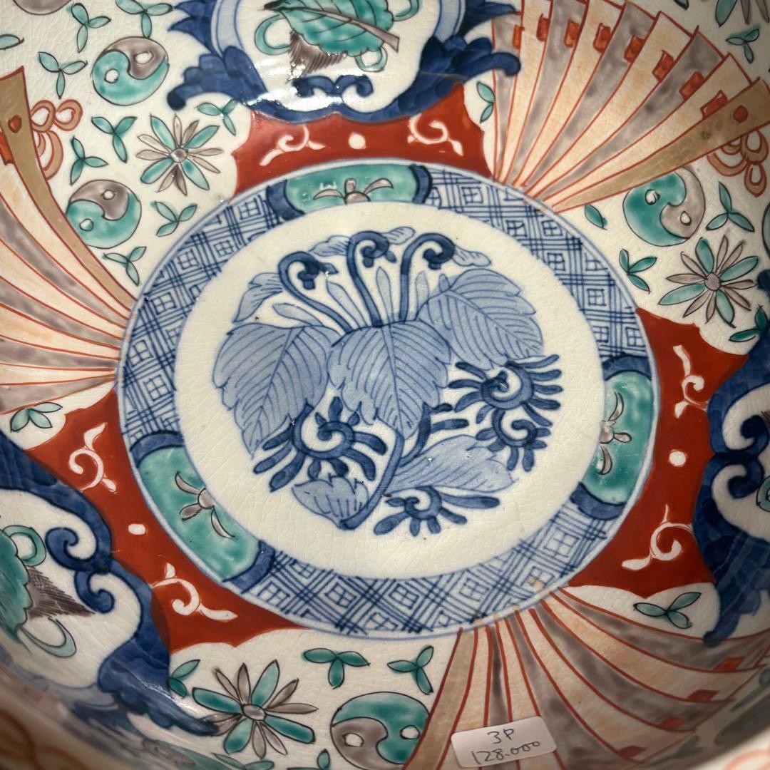 江戸時代　古伊万里　赤絵　三つ重ね　どんぶり