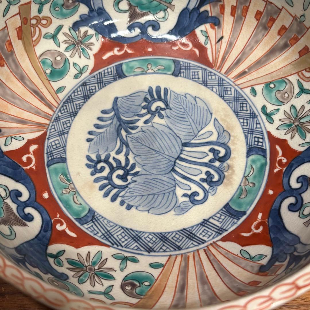 江戸時代　古伊万里　赤絵　三つ重ね　どんぶり