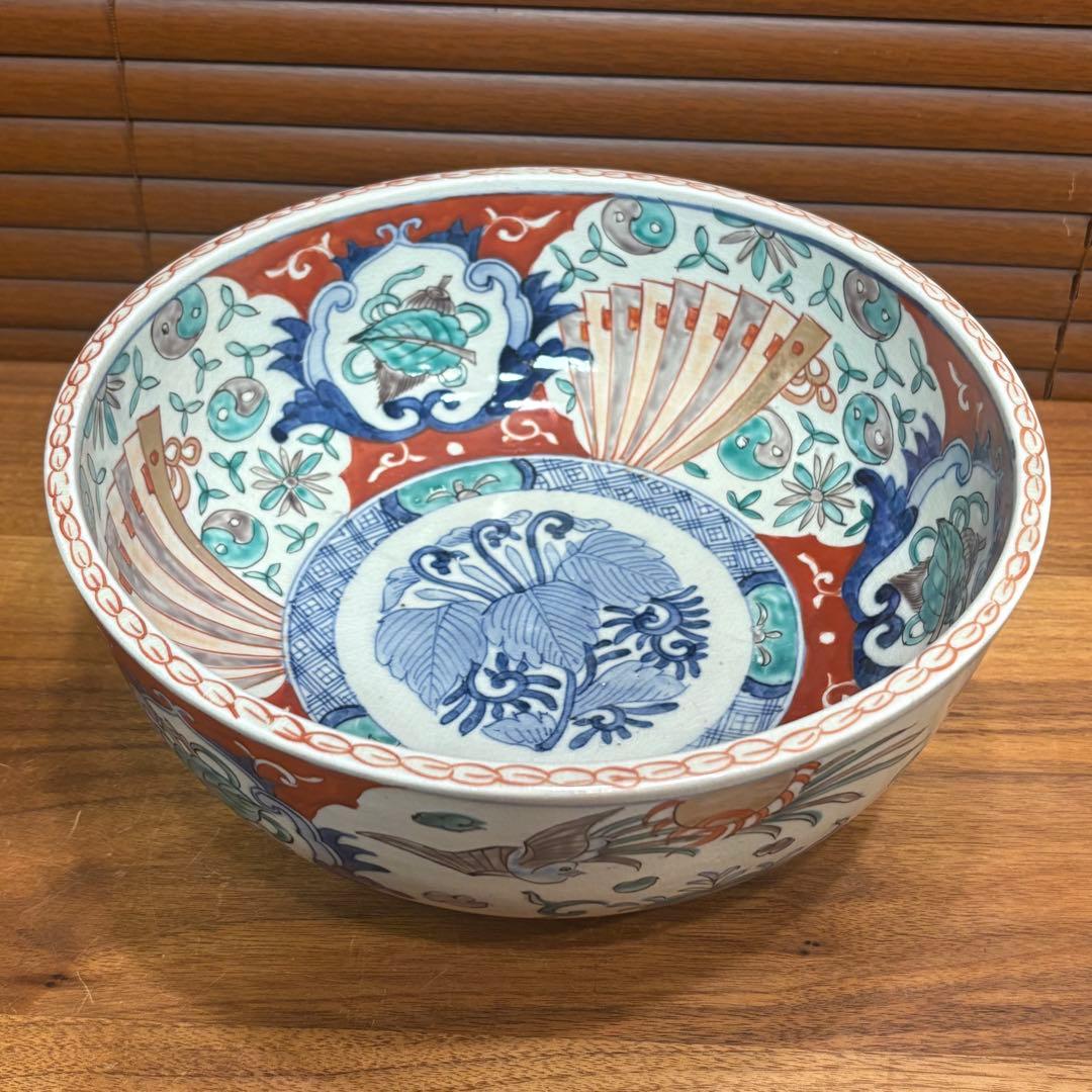 江戸時代　古伊万里　赤絵　三つ重ね　どんぶり