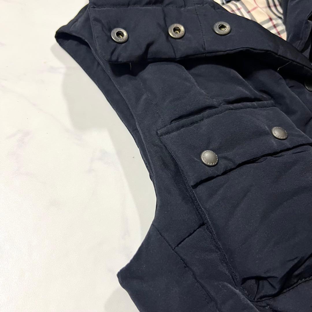 バーバリーロンドン ダウンベスト ノバチェック ブラック 黒 38 M