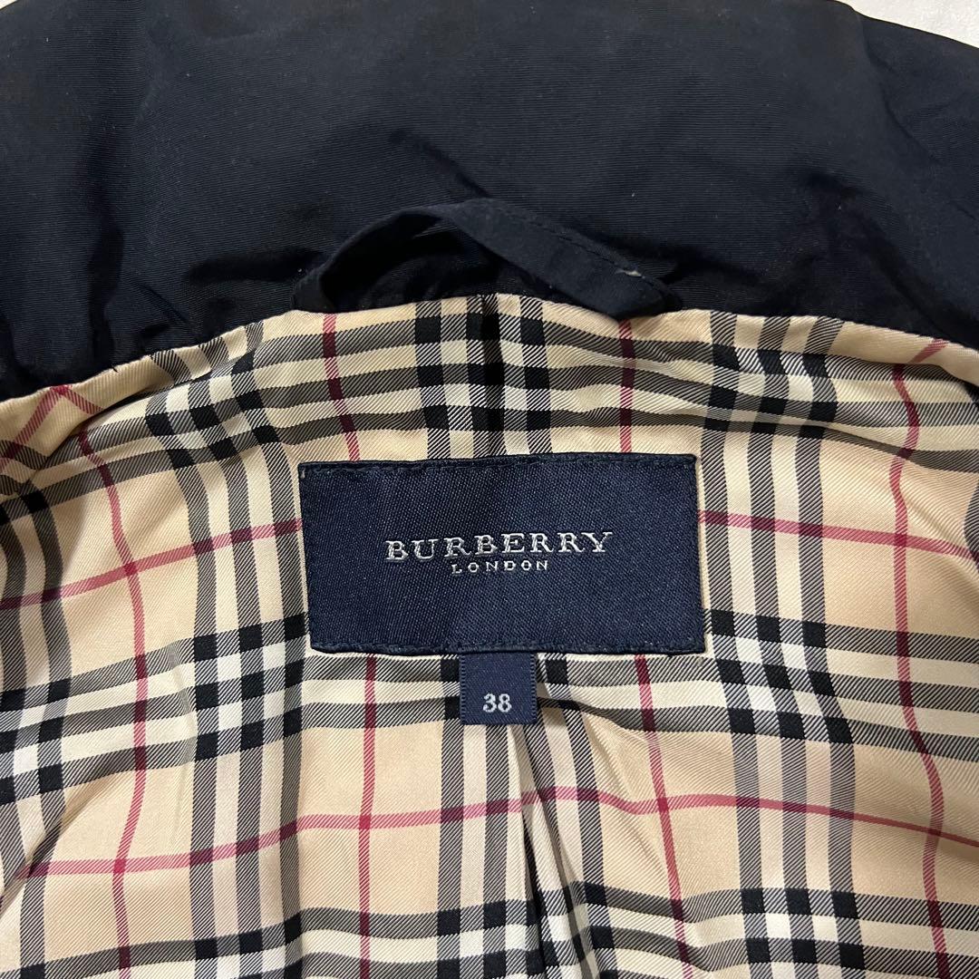 バーバリーロンドン ダウンベスト ノバチェック ブラック 黒 38 M
